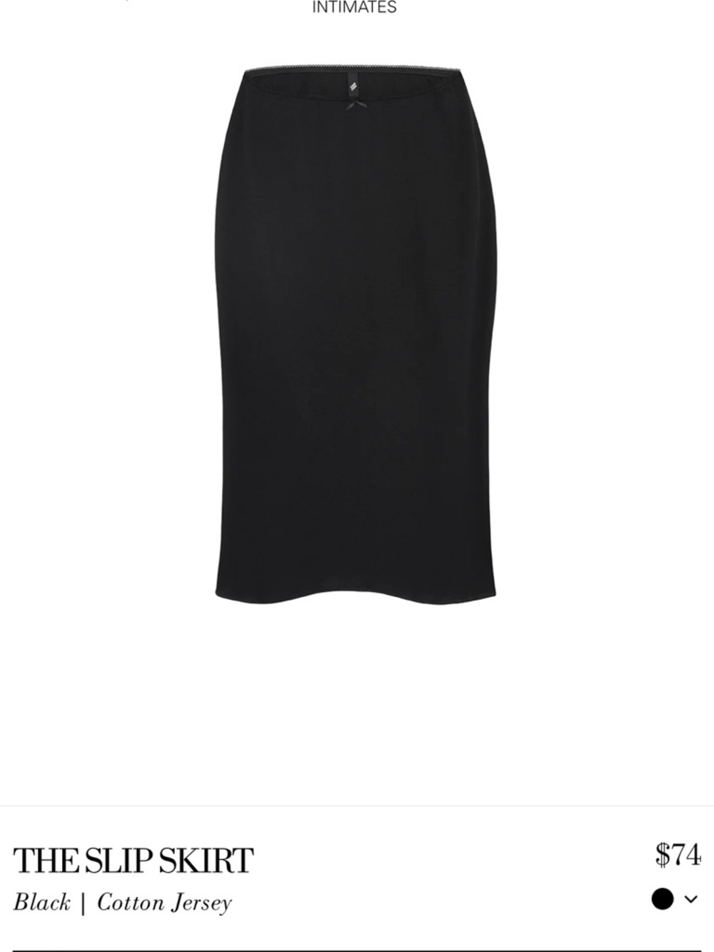 Cou Cou Intimates The Slip Skirt — Black Midi